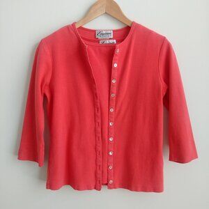 Vintage twin set made in Vancouver Canada two piece cardigan and shell tank S